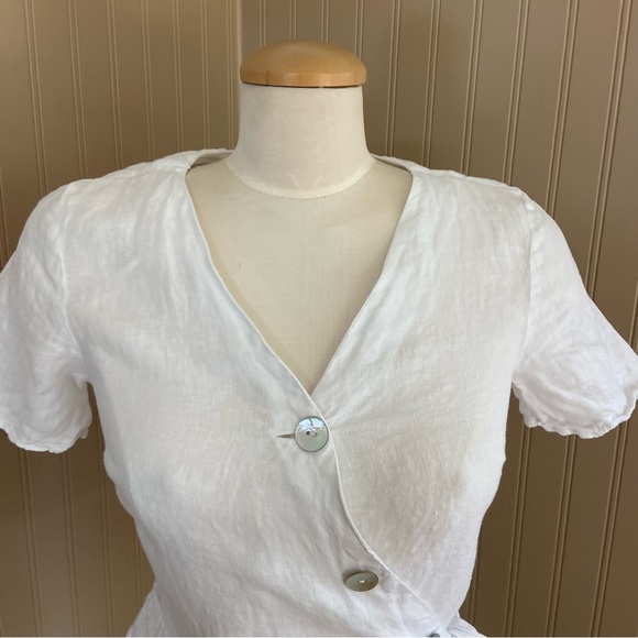 H&M Linen Wrap Top Women’s Size XS - Picture 6 of 10